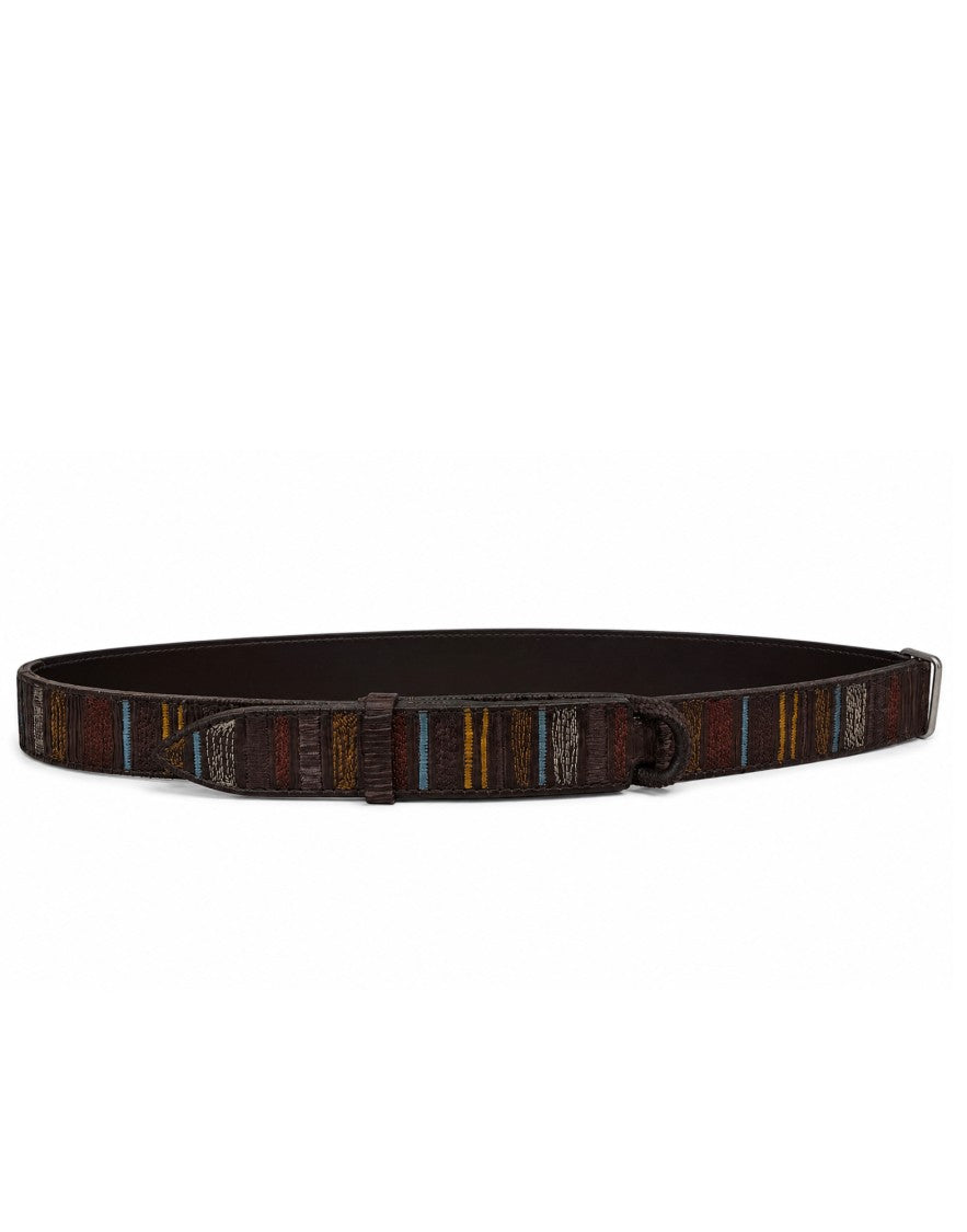 Orciani Black Cocco Nabuk Nubuck Leather Belt