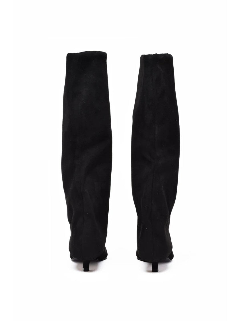 Steve Madden Black Polyurethane-Blend Pointed Boots
