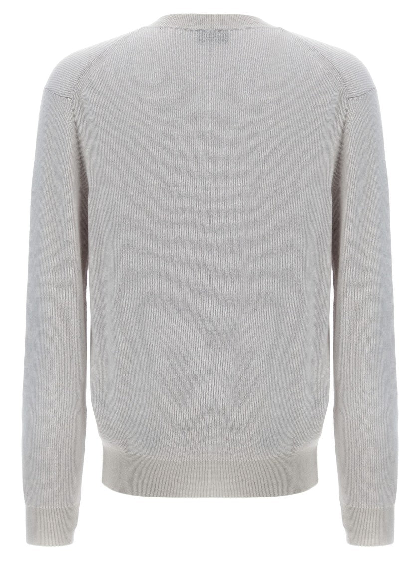 Brioni Ribbed Cashmere-Wool V-Neck Sweater