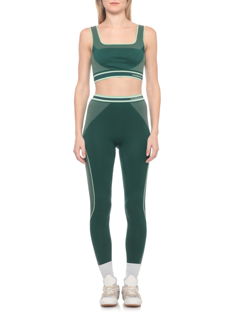 Casablanca Green Seamless Logo Leggings