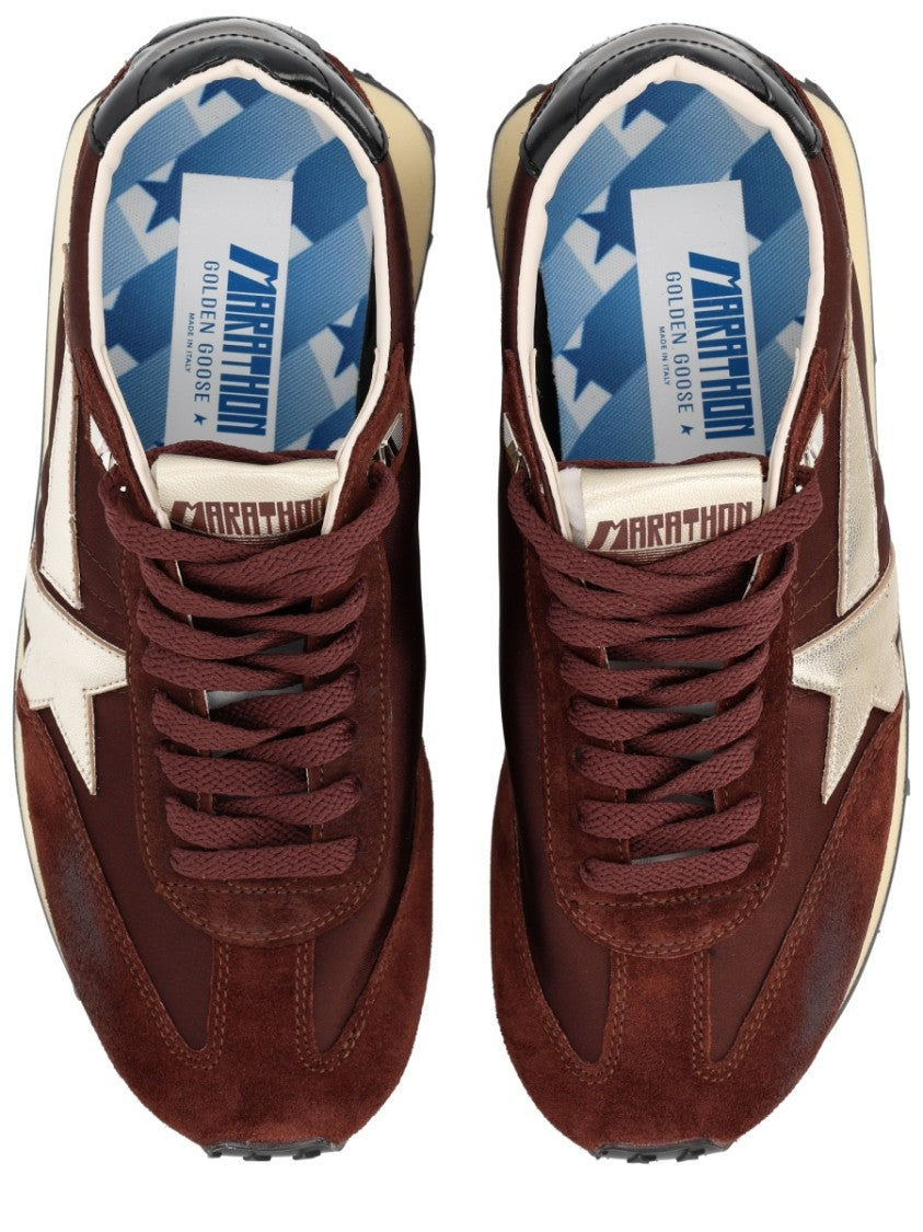 Golden Goose Marathon Suede Deep Reddish Sneakers