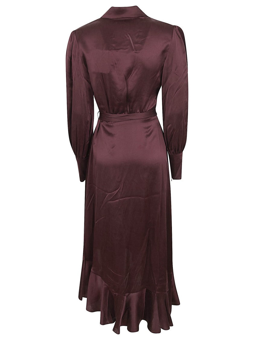 Zimmermann Silk Wrap Ruffled Midi Dress