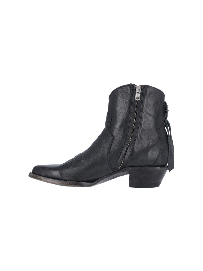 Comme Des Garçons Black Pointed Toe Leather Boots