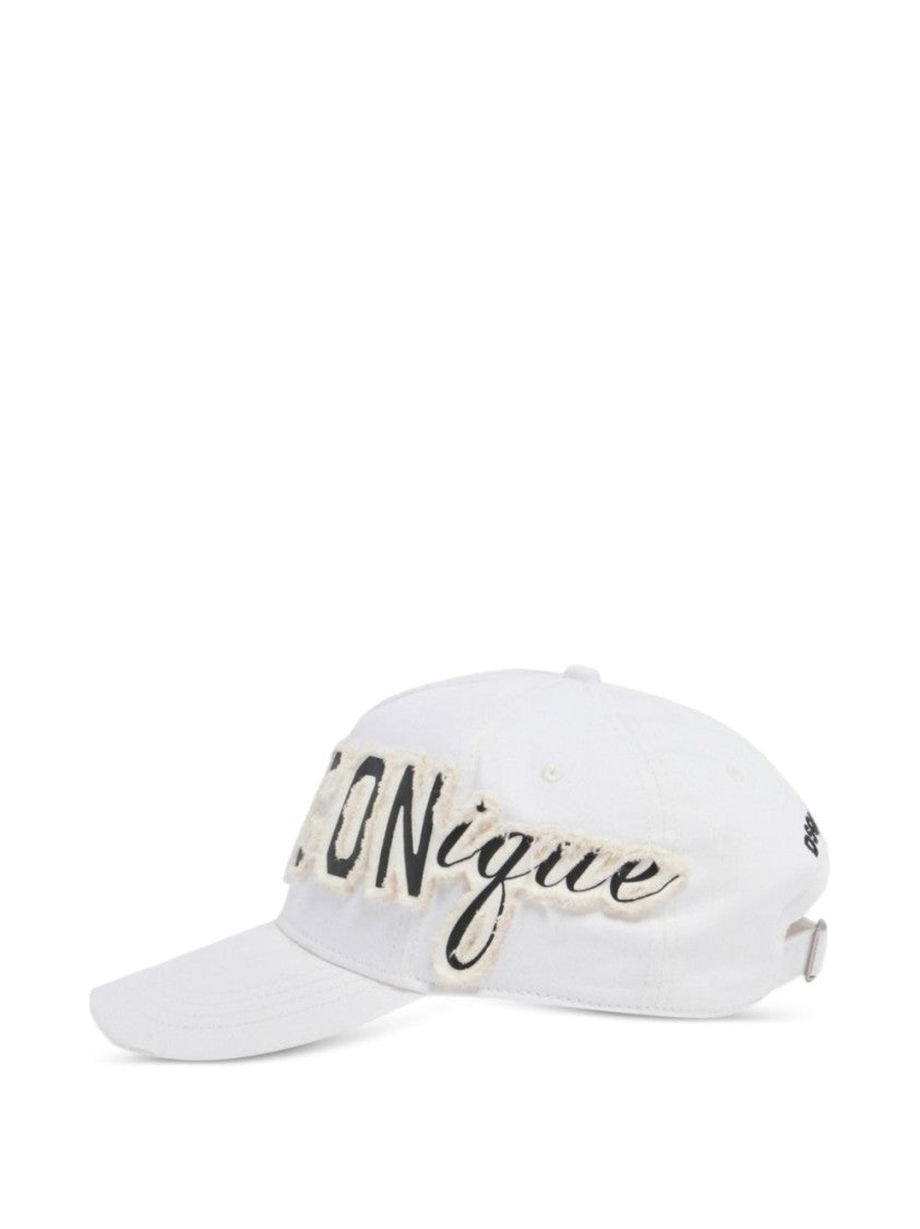 Dsquared2 White Logo Appliqué Adjustable Peak Hat