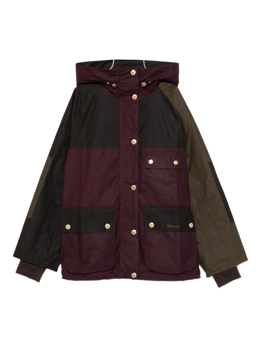 Barbour Patchwork Design Bordeaux Jacket With Hood