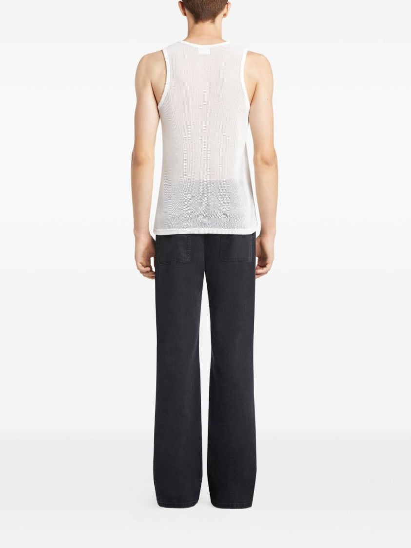 Courrèges Breathable Sleeveless Mesh Logo Tank