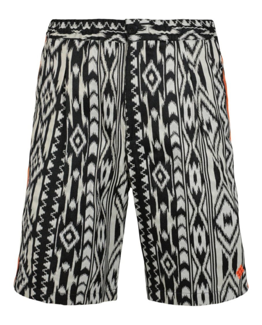 Marcelo Burlon Jacquard Design Mid Rise Shorts With Embroidered Detail
