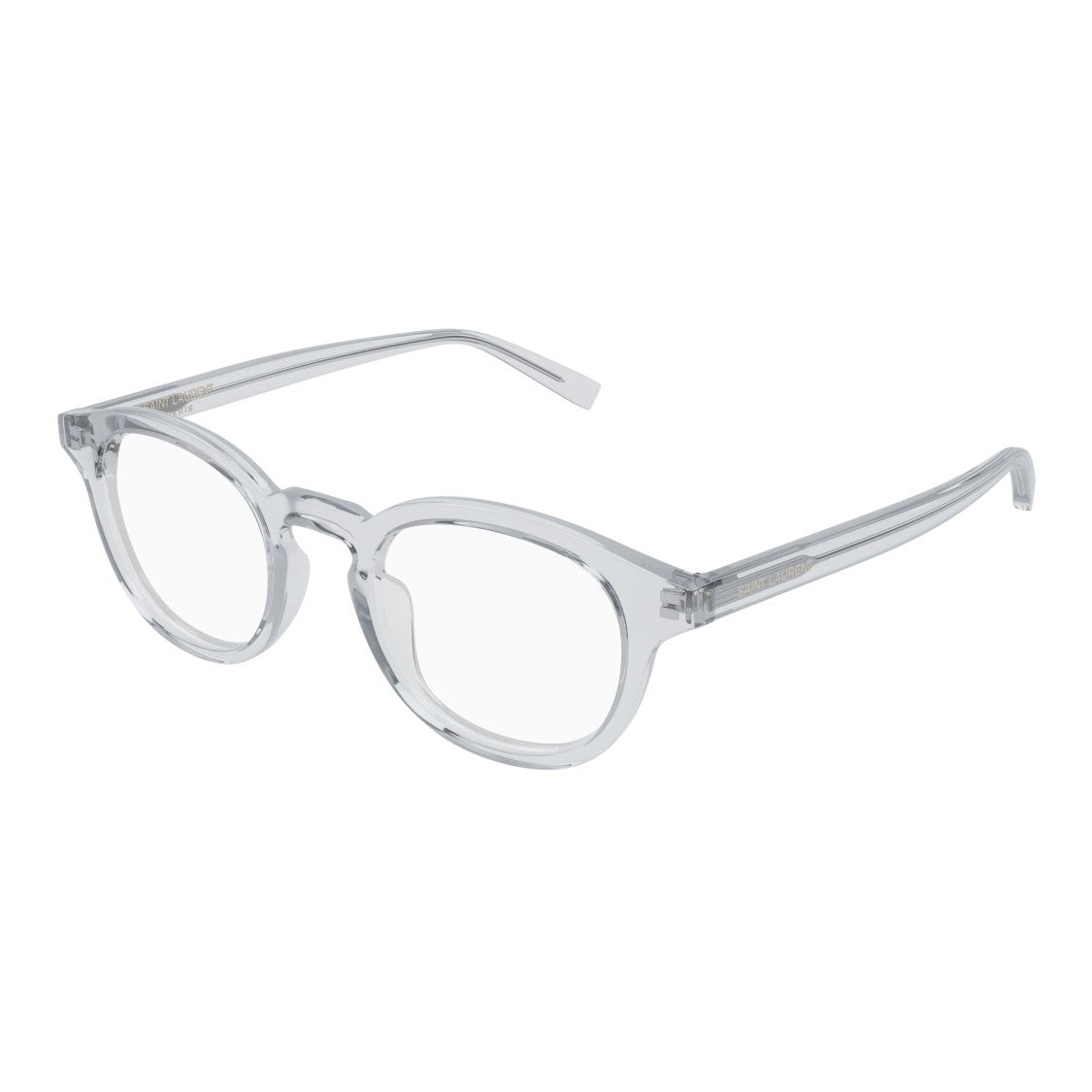 Saint Laurent Translucent Rounded Frame Eyeglasses With Keyhole Bridge