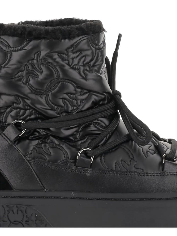 Pinko Black Yoko 19 Mid-Height Monogram Ankle Boots