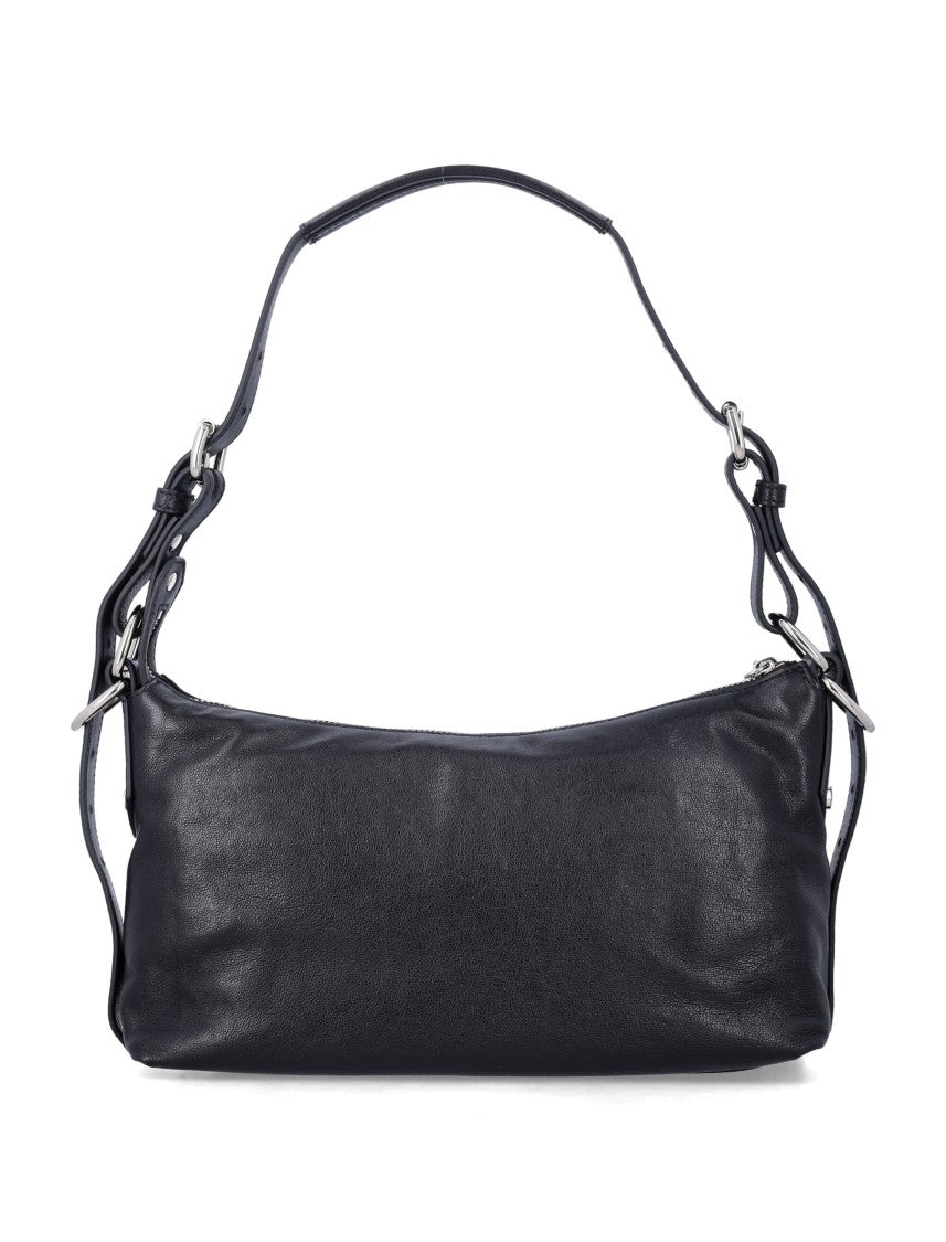 Vivienne Westwood Sculpted Black Leather Shoulder Bag With Adjustable Strap