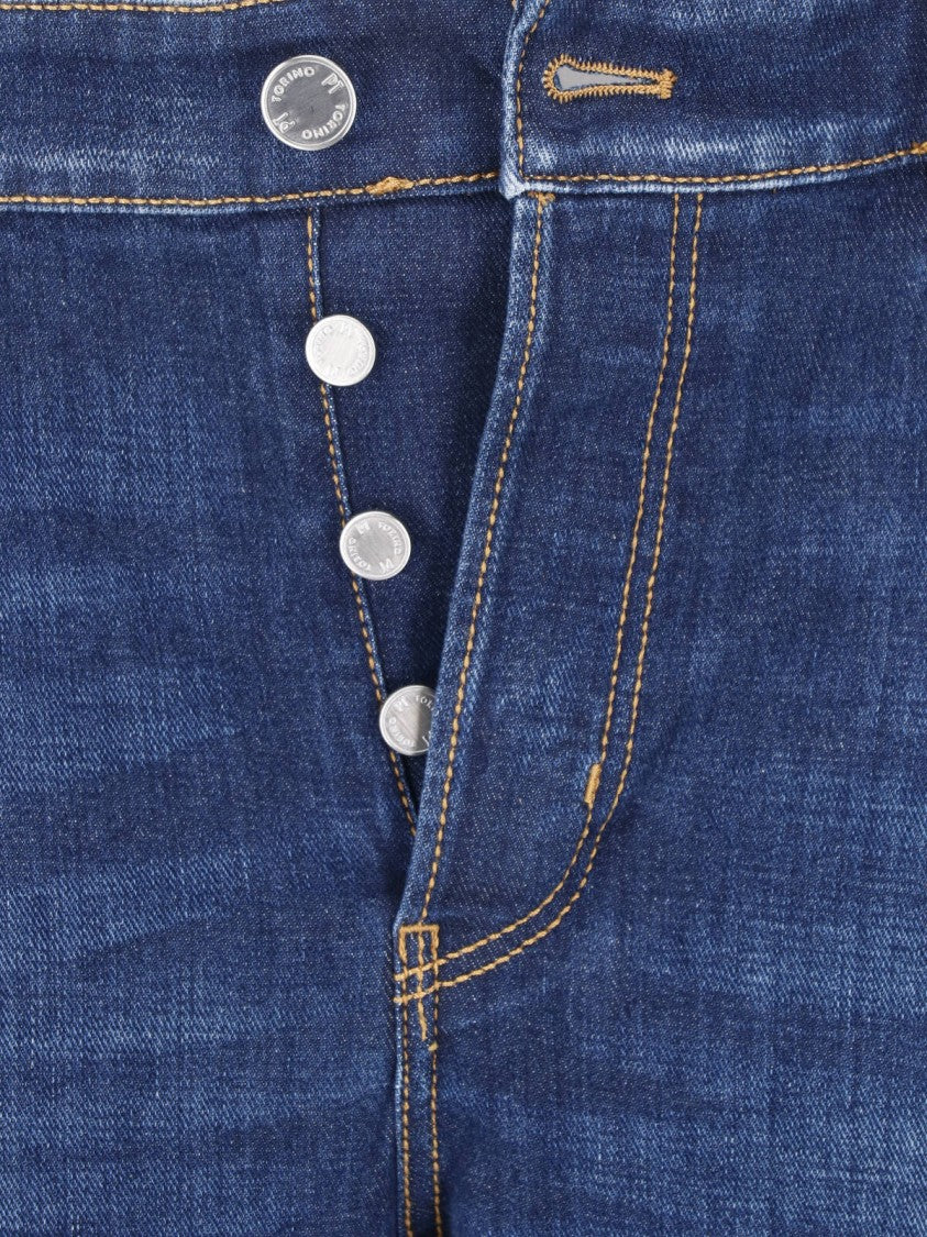 Pt Torino Blue Reggae Cotton Denim Straight-Leg Jeans
