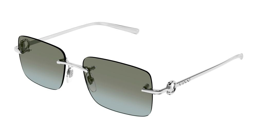 Gucci Silver Gradient Brown Lenses Metal Frame Sunglasses