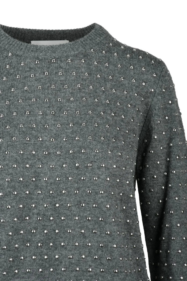 Sportmax Sierra Cropped Sweater With Studs - Grey