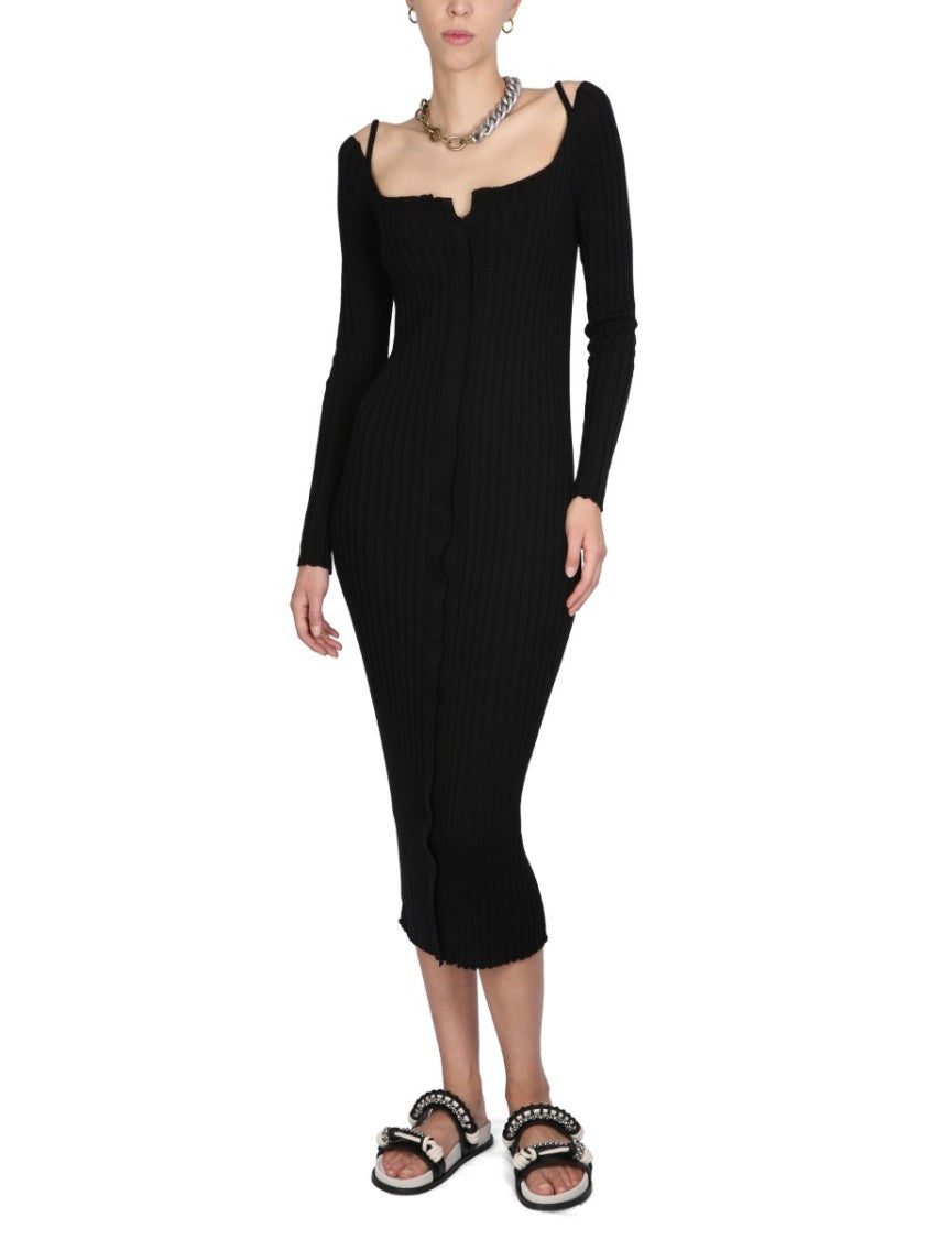 Philosophy Di Lorenzo Serafini Ribbed Knit Midi Dress