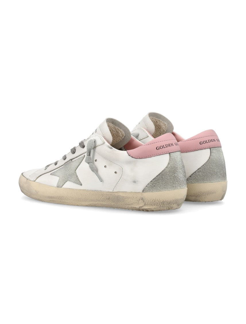 Golden Goose Superstar Distressed White Leather Low-Top Sneakers