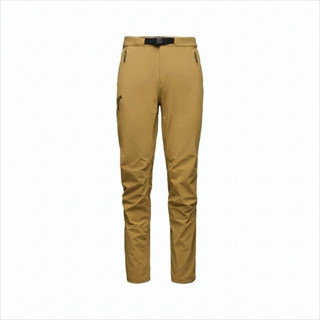 Black Diamond Straight Brown Pants With Fitted Waist And Adjustable Belt
