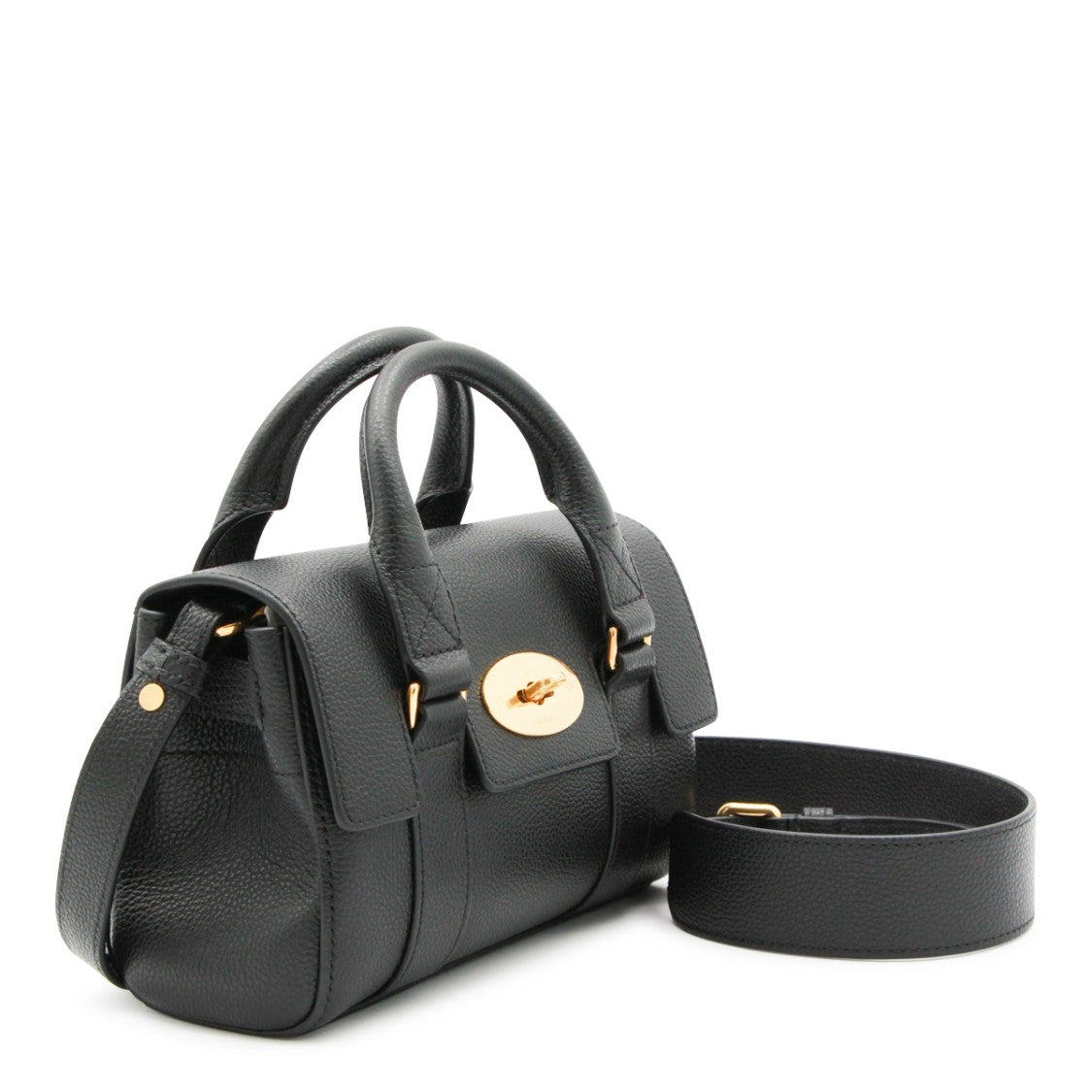 Mulberry Mini Heritage Bayswater Black Leather Top Handle Bag
