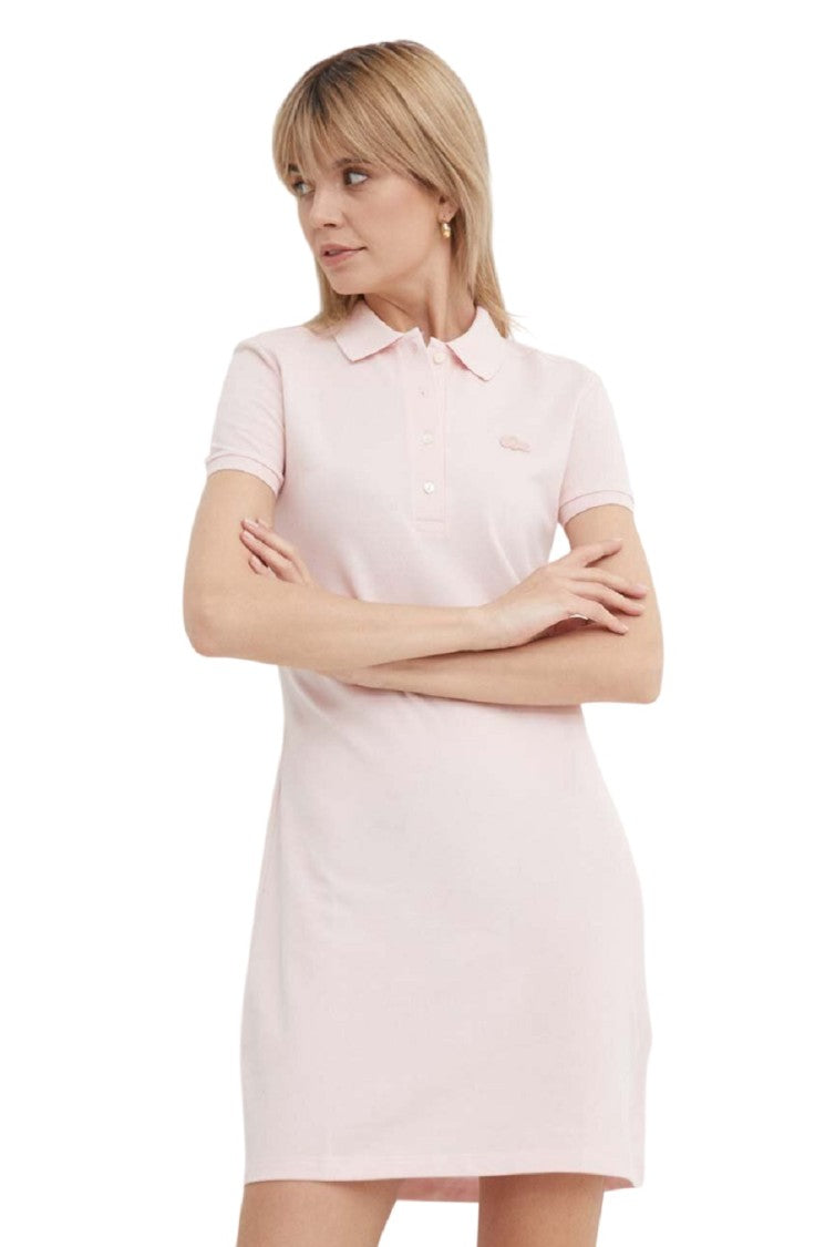 Lacoste Pink Classic Polo Embroidered Mini Dress
