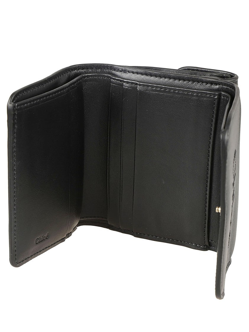 Chloé Compact Black Calf Leather Wallet
