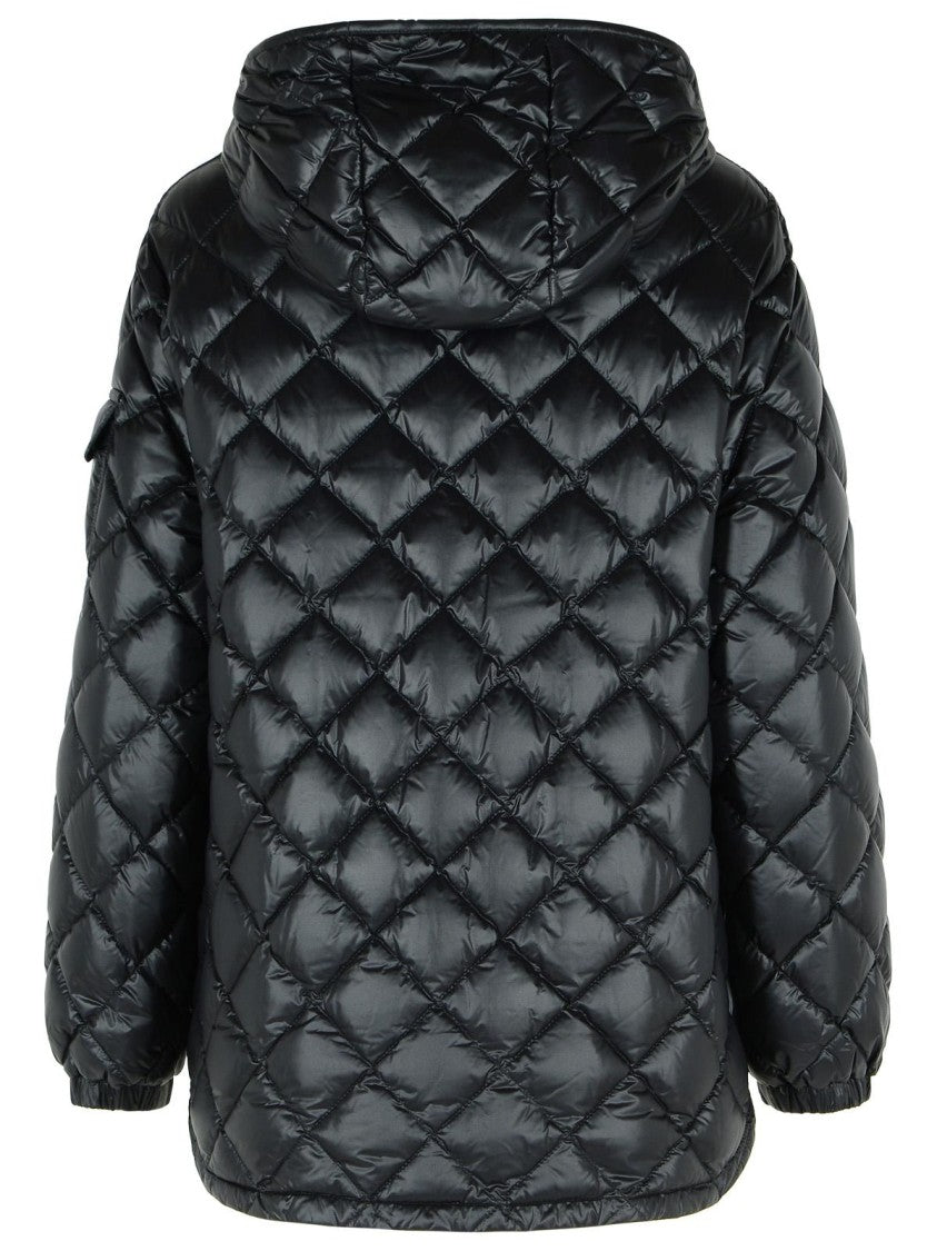 Moncler Polyamide Down Jacket With Diamond Quilting And Flared Hem