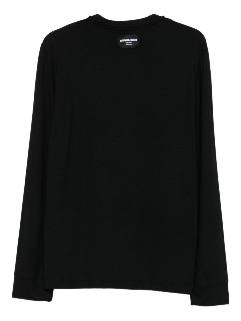 Dsquared2 Long-Sleeve Crew Neck Top In Soft Modal Blend
