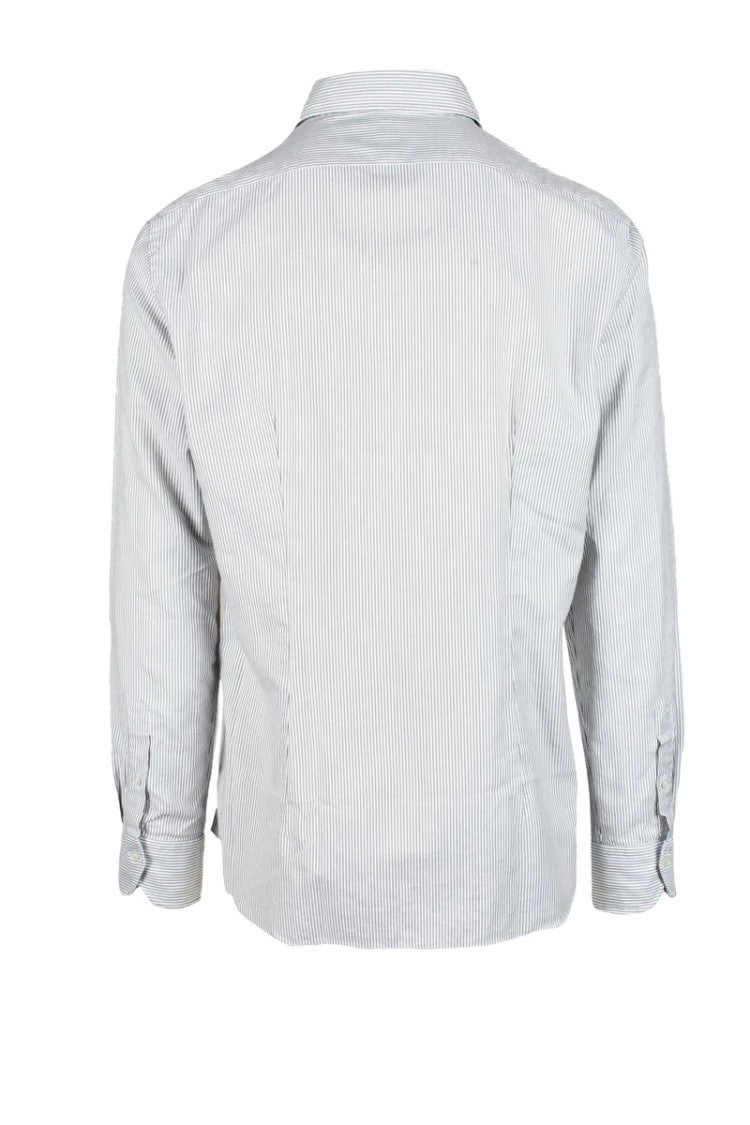 Baturo White Striped Cotton-Blend Shirt