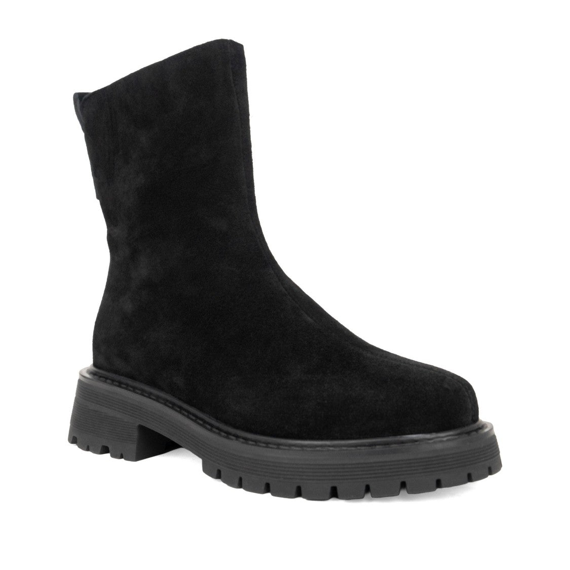 Linda Baumann Black Sturdy Sole Zipper Leather Ankle Boots