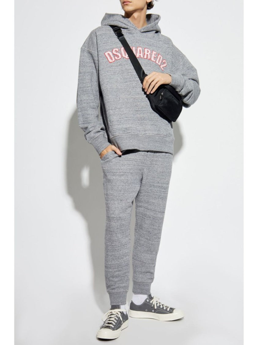 Dsquared2 Relaxed Fit Grey Hoodie With Front Kangaroo Pocket