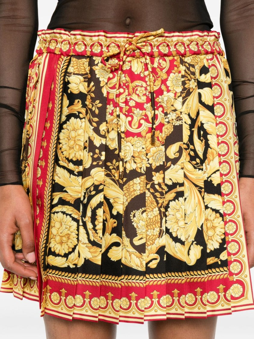 Versace Black High-Waisted Elasticated Drawstring Skirt