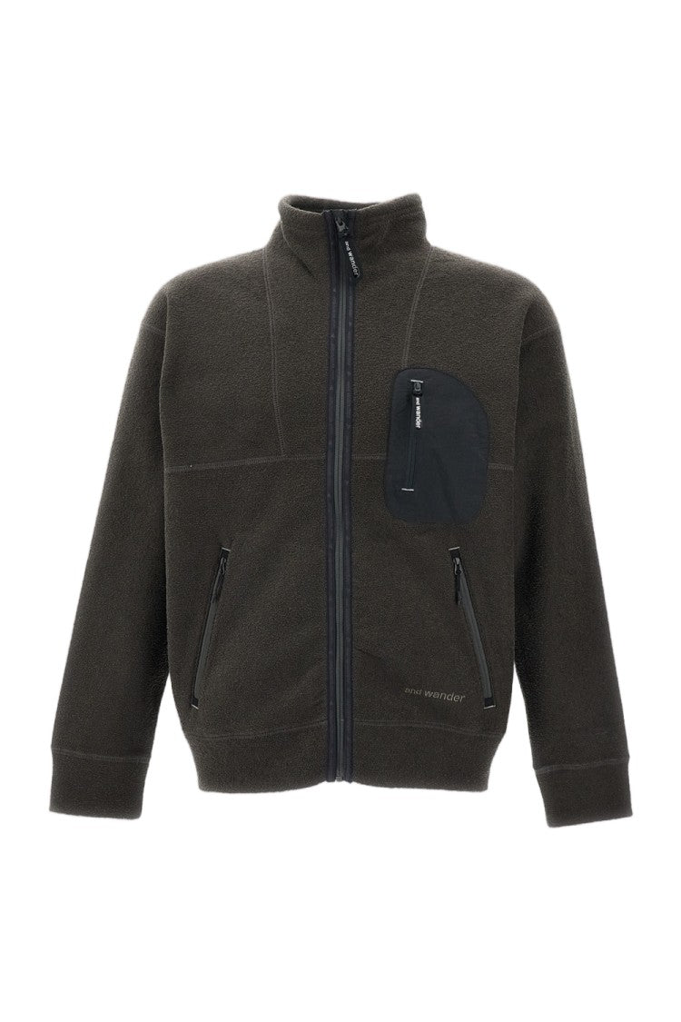 And Wander Grey Technical Fleece Zip Jacket