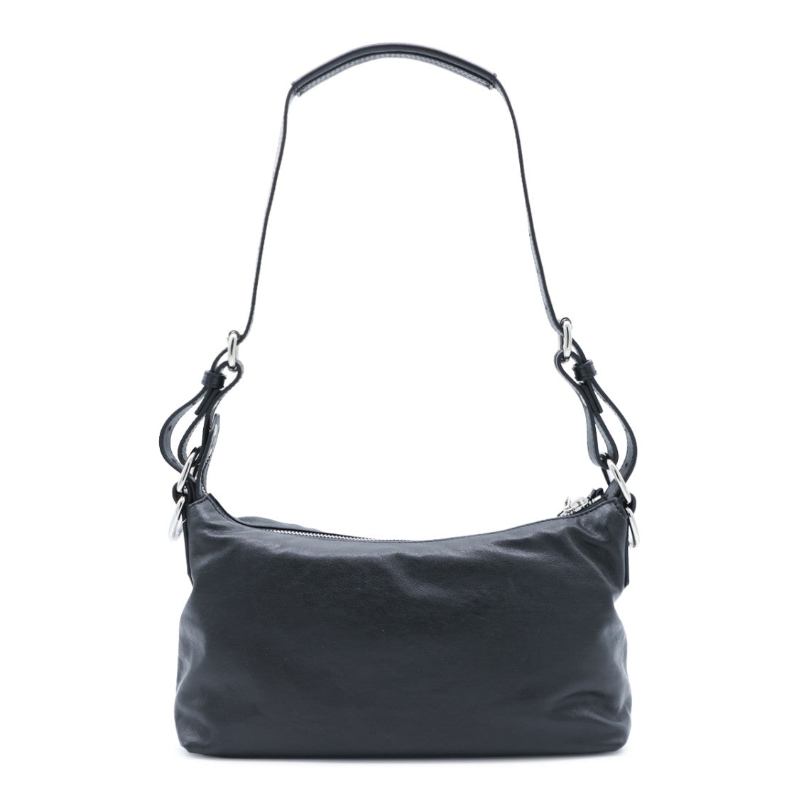 Vivienne Westwood Rectangular Leather Shoulder Bag With Silver Emblem And Adjustable Strap