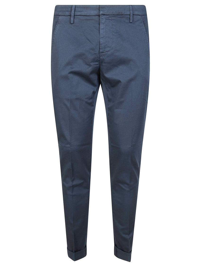 Dondup Blue Gabardina Cuffed Hems Pants