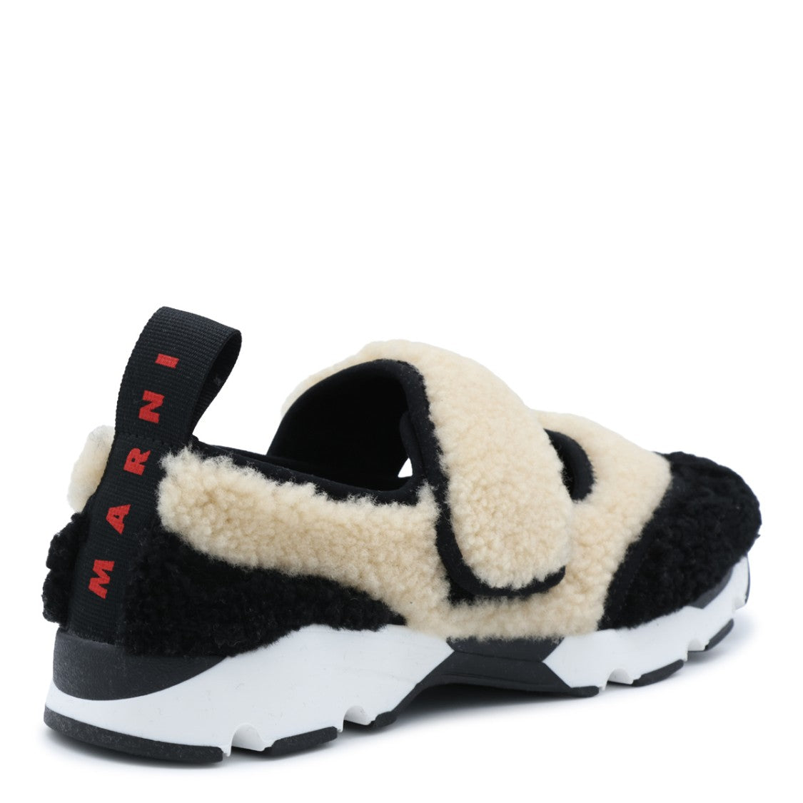 Marni Sporty Sneakers With Plush Shearling Texture