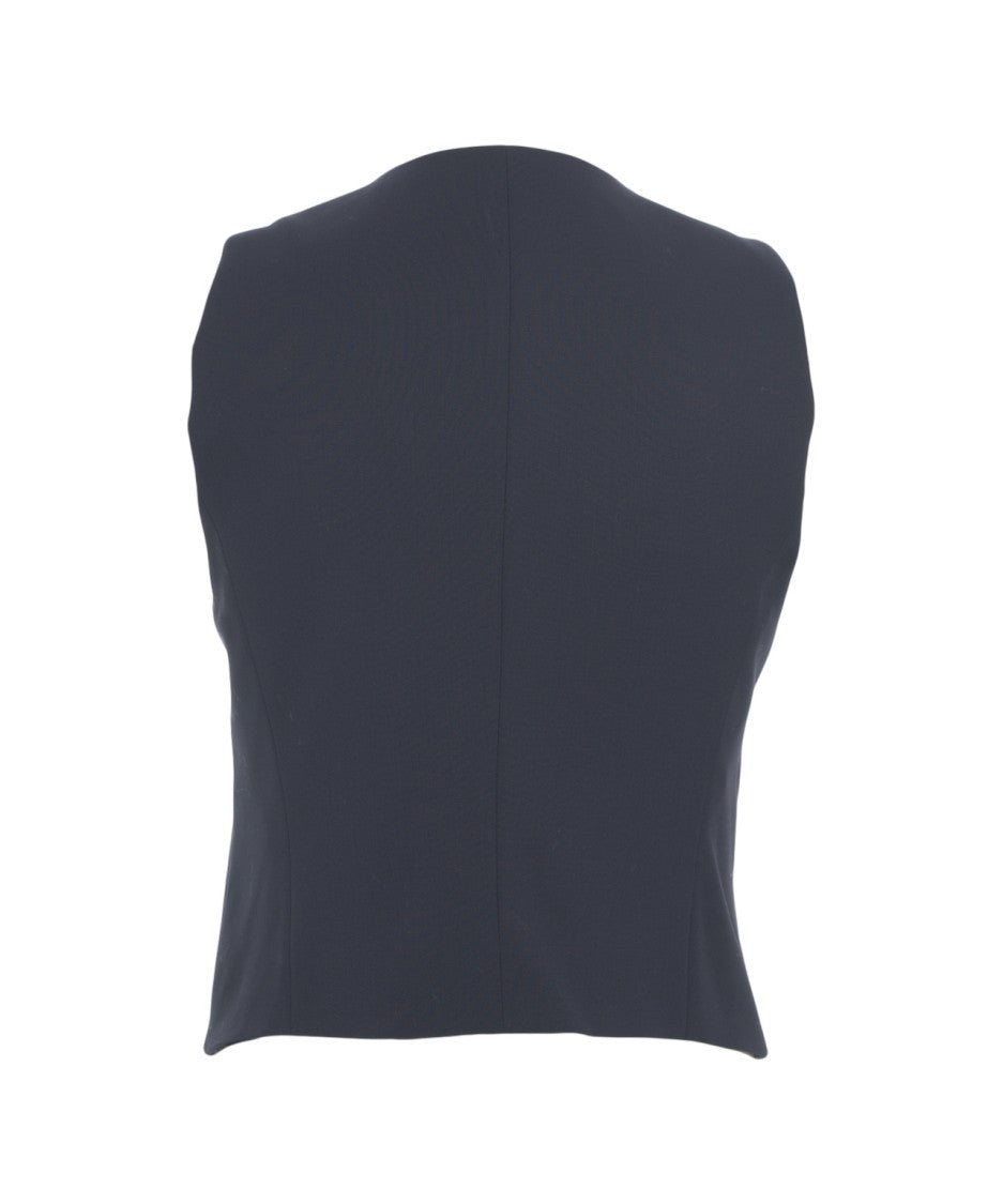 Kaos Tailored Black Gilet With V-Neck