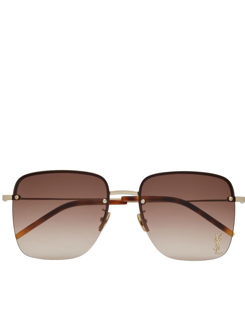 Saint Laurent Ysl Sl 312 Rimless Rectangular Metal Sunglasses