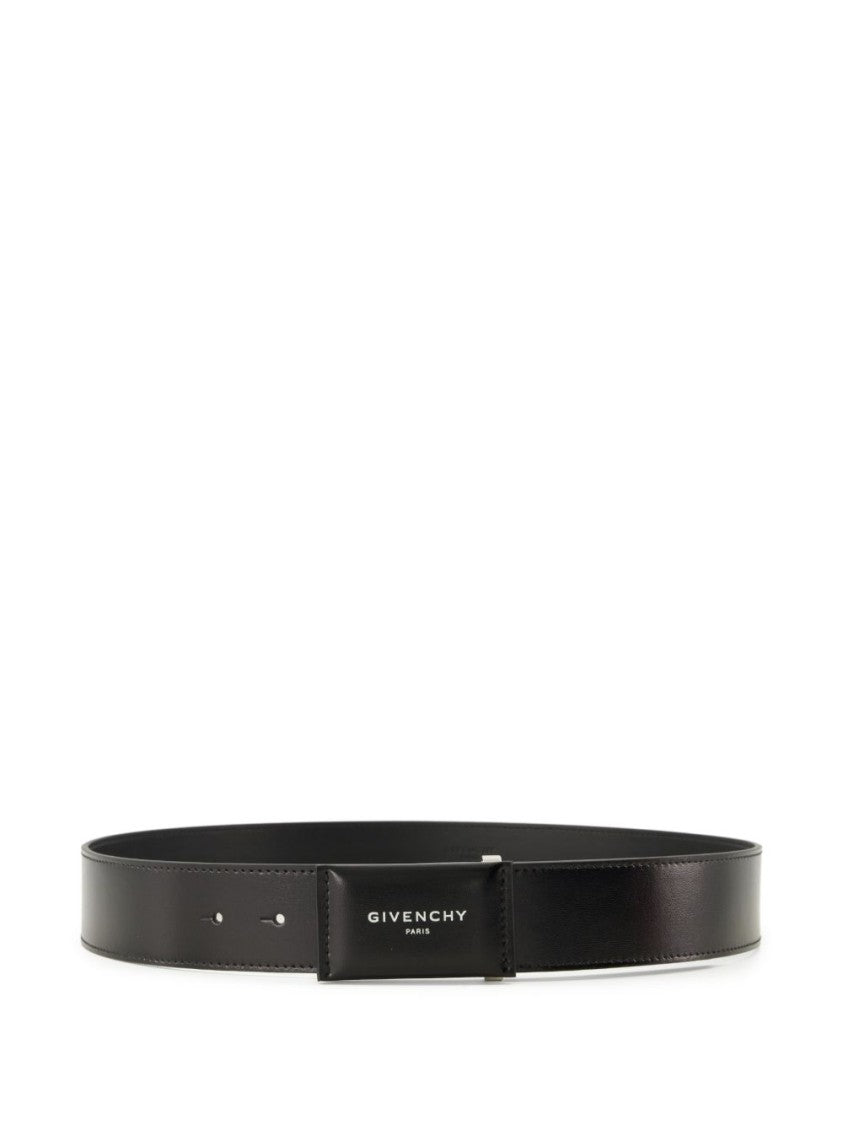 Givenchy Refined Black Belt With Polished Buckle