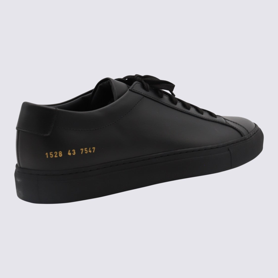 Common Projects Minimalist Black Leather Sneakers With Gold Detailing