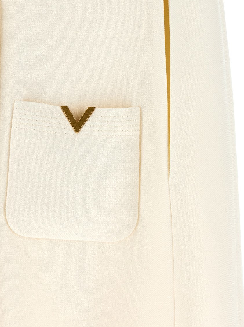 Valentino Garavani Double-Layered Drill Cape With Velvet-Button Closure
