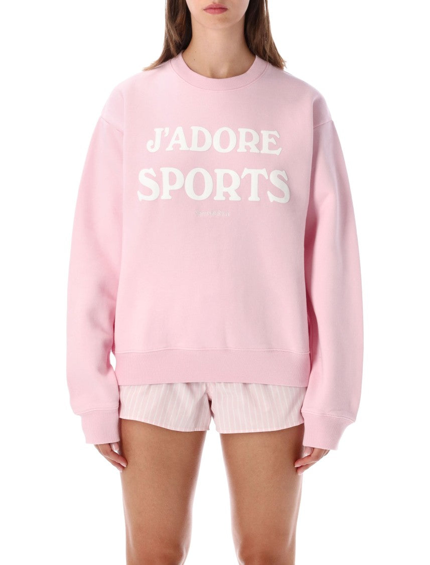 Sporty And Rich J'adore Pastel Pink Bold Typography Sweatshirt