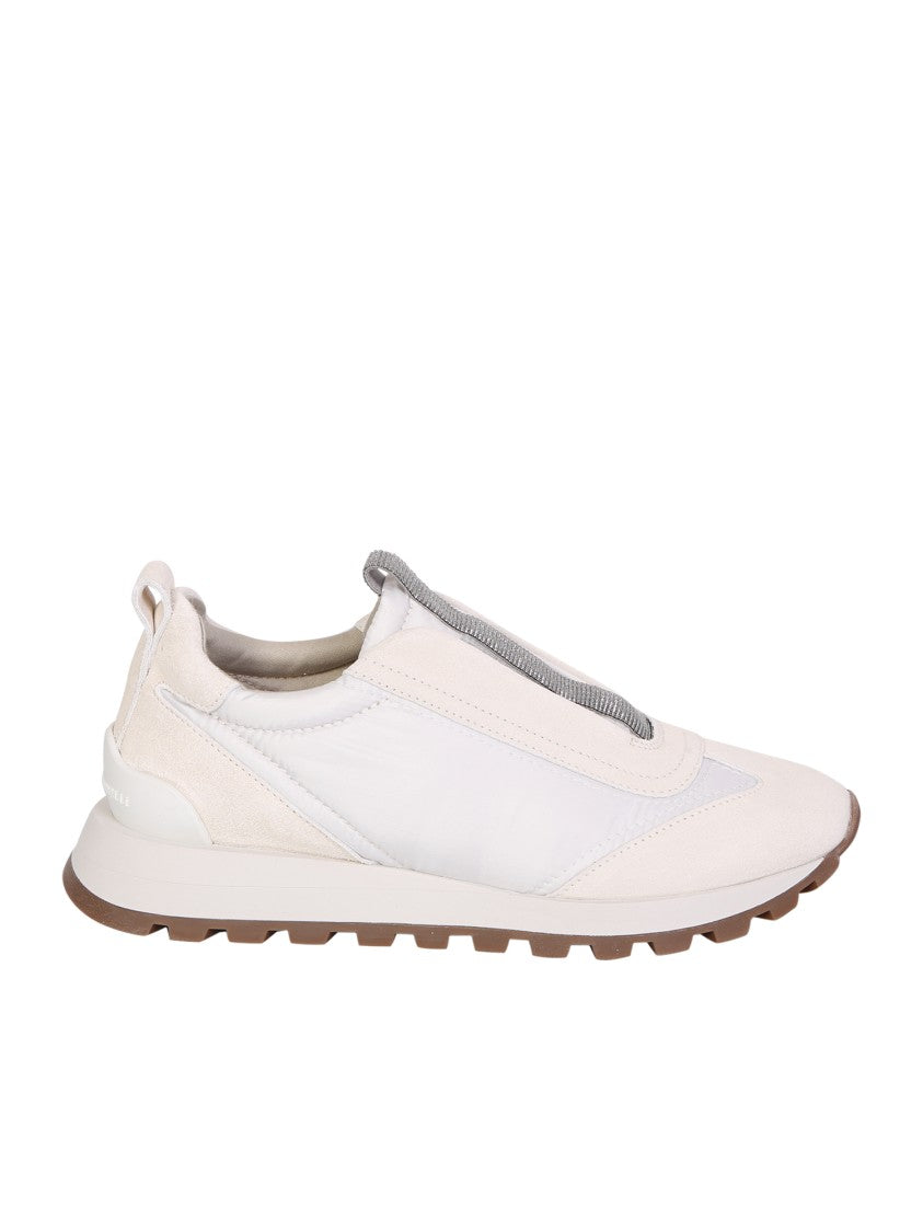 Brunello Cucinelli Beige Slip-On Sneakers