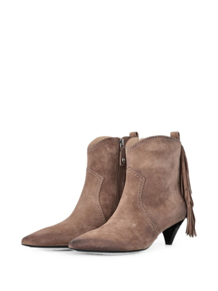 Pinko Black Pointed Toe Decorative Tassels Boots
