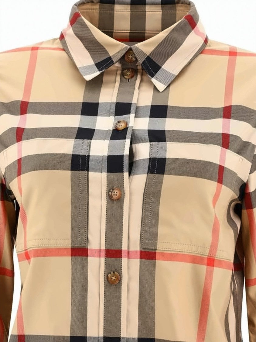 Burberry Classic Check Pattern Shirt With Button-Down Front
