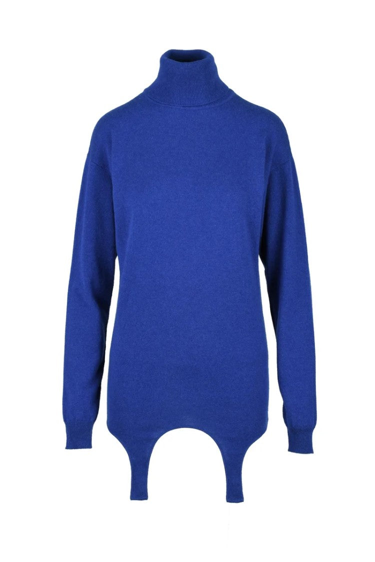 Saint Laurent Women's Turtleneck Sweater - Blue