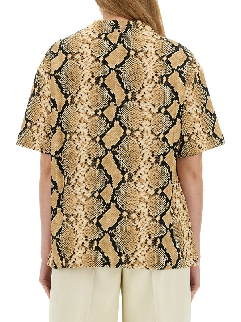 Jil Sander Relaxed Fit T-Shirt With Snake Skin Motif