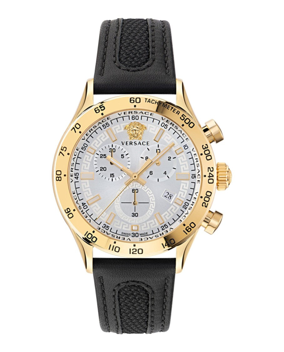 Versace Hellenyium Chrono Leather Watch