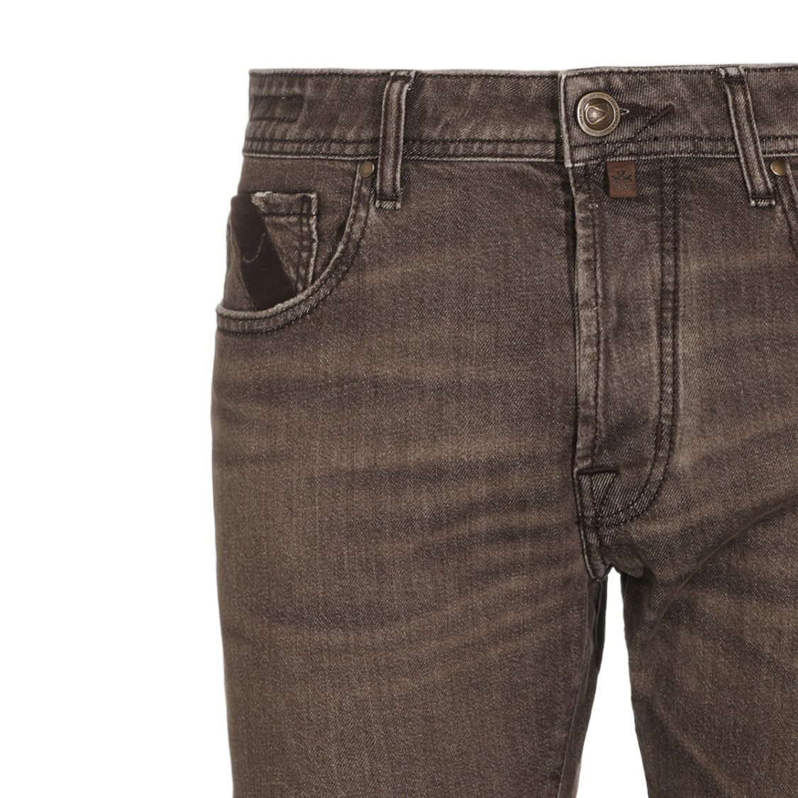 Jacob Cohen Straight-Leg Jeans With Vintage Brown Wash And Authentic Detailing