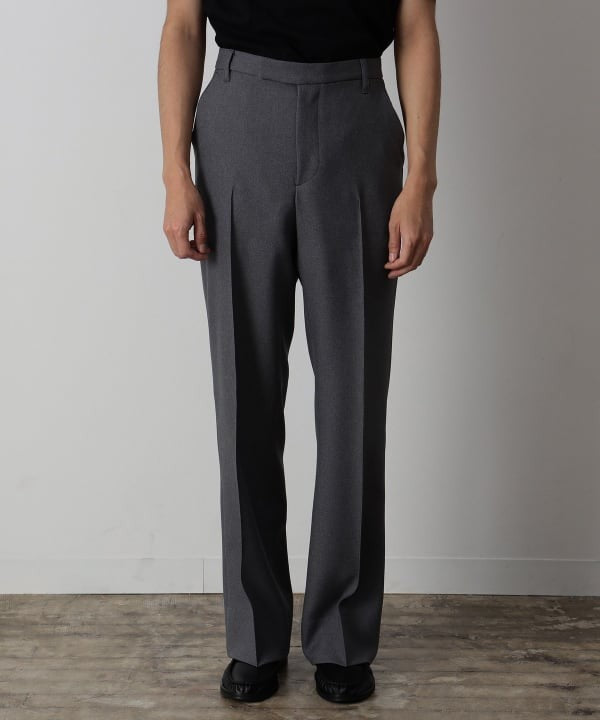 Beams Semi-Wide Grey Trousers With Straight Silhouette