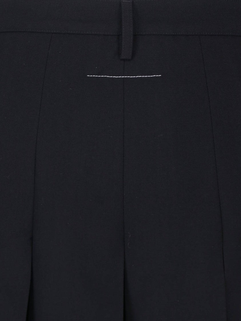 Mm6 By Maison Margiela Asymmetrical Pleated Midi Skirt With Front Zip Closure