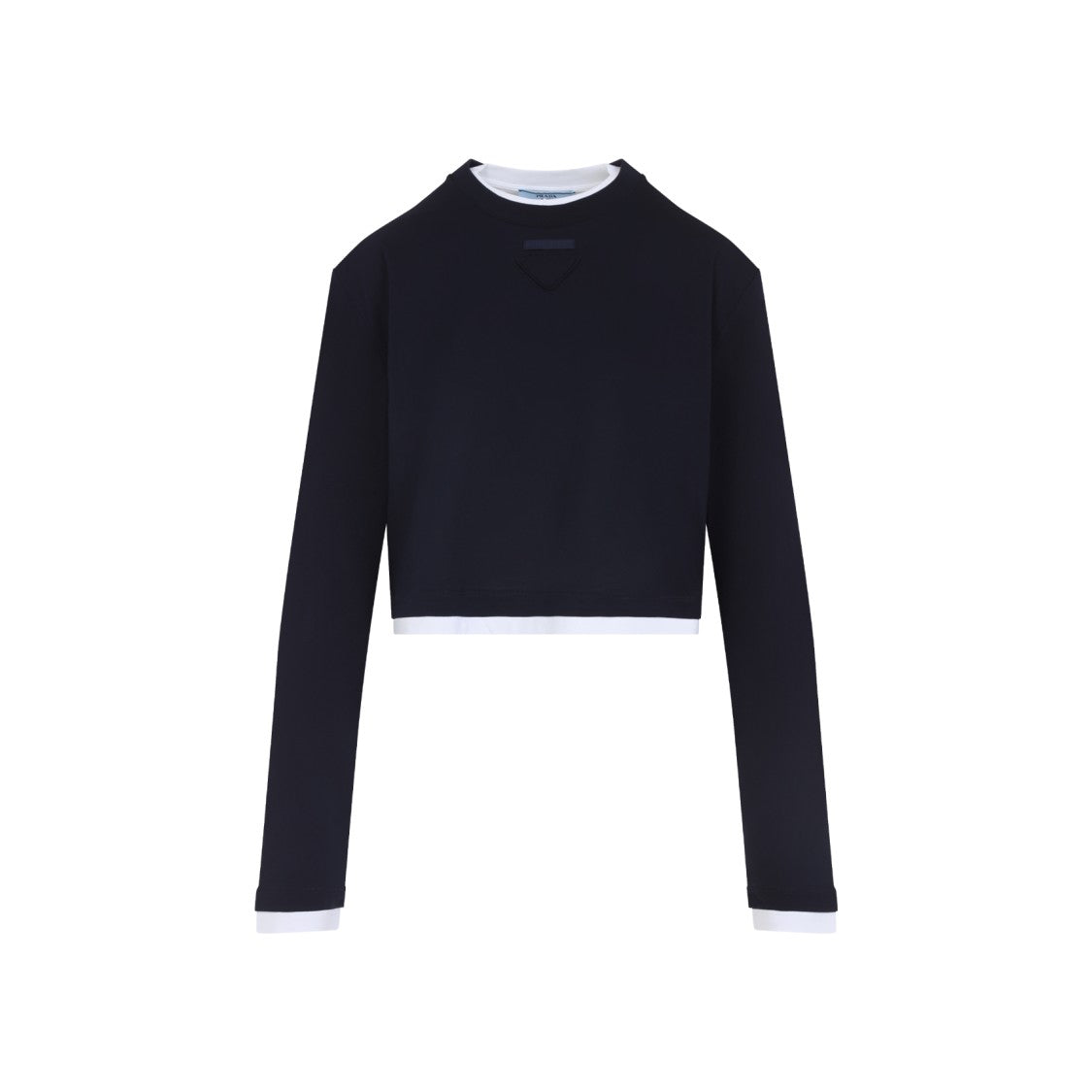 Prada Cropped Long-Sleeve Top
