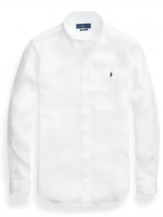 Polo Ralph Lauren Classic Long-Sleeve Linen Shirt With Button-Down Front